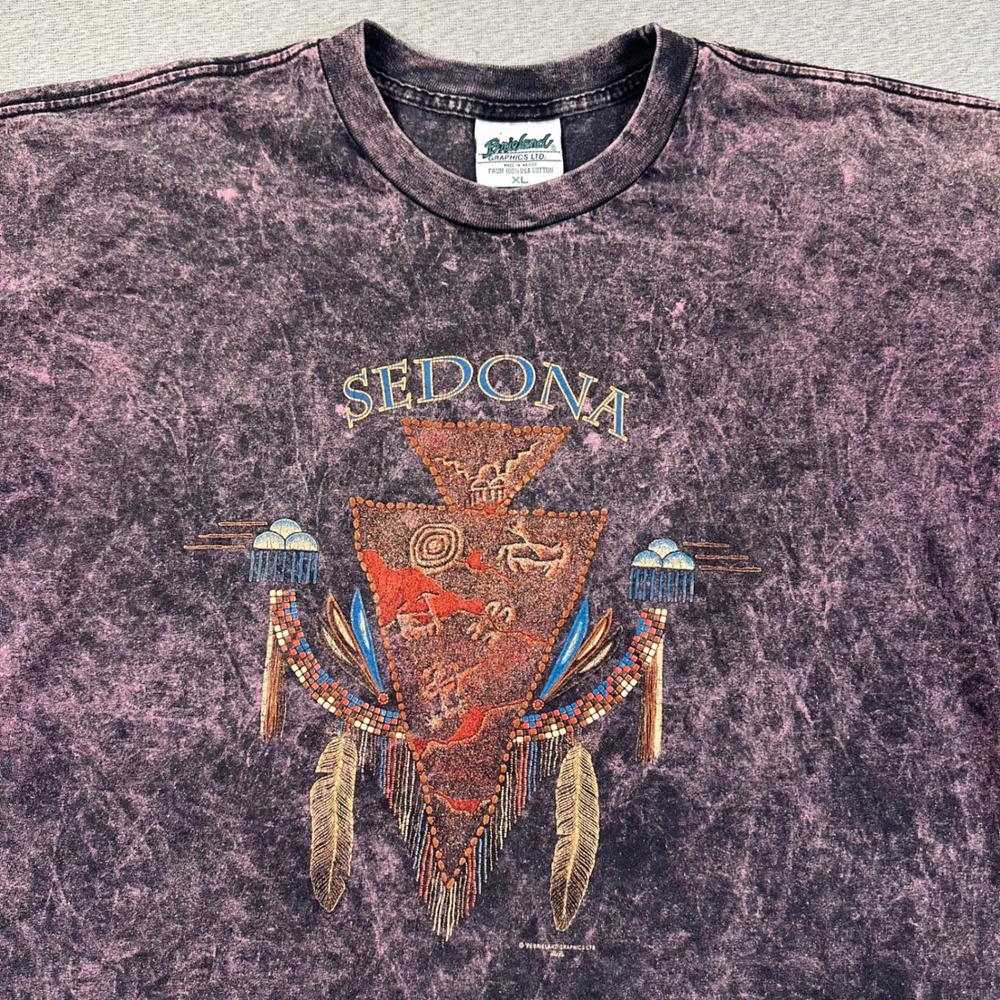 VTG 90s Sedona Arizona Acid Wash T-Shirt Mens XL Purple 1996 Brieland Graphics
